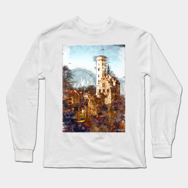 Vintage Old Legacy Castle. For Vintage Castle Lovers. Long Sleeve T-Shirt by ColortrixArt